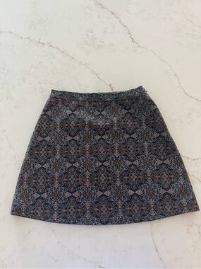 Urban Outfitters Navy Patterned A-Line Skirt